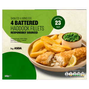 4 Battered Haddock Fillets 440g