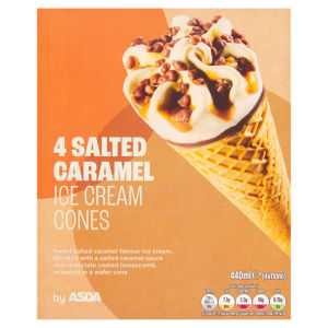 Salted Caramel Ice Cream Cones 4 x 110ml (440ml)