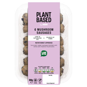 6 Plant Based Mushroom Sausages 300g