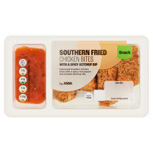 Southern Fried Chicken Bites with a Spicy Ketchup Dip 75g