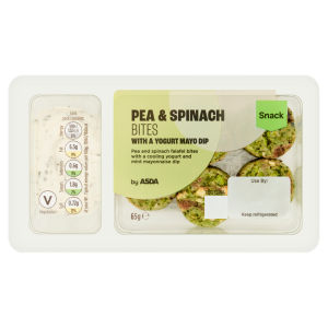 Pea & Spinach Bites with a Yogurt Mayo Dip 65g