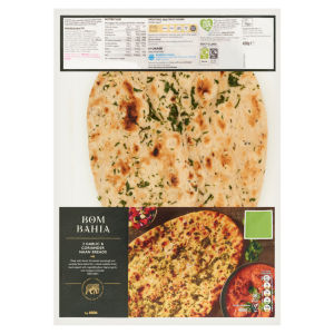 Bom Bahia 2 Garlic & Coriander Naan Breads 400g