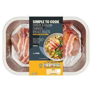 Simple to Cook Cheese & Bacon Chicken Breast Fillets 350g