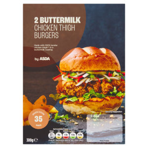 ASDA 2 Buttermilk Chicken Thigh Burgers 300g