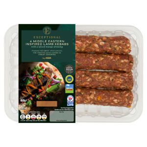 Exceptional by ASDA 4 MIDDLE EASTERN INSPIRED LAMB KEBABS with a Spiced Mango Dressing 460g