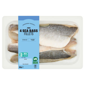 4 Delicate Sea Bass Fillets 360g