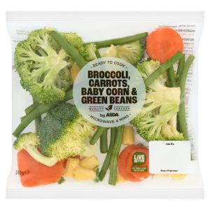 Crisp & Colourful Broccoli, Carrots Baby Corn & Green Beans 240g