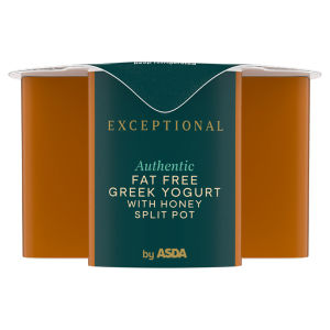 Exceptional by  Authentic Fat Free Greek Yogurt with Honey Split Pot 150g