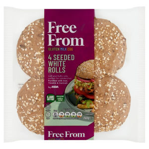Free From by  4 Seeded White Rolls 260g