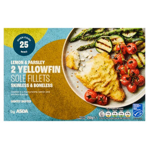 2 Lemon & Parsley Yellowfin Sole Fillets Skinless & Boneless 250g