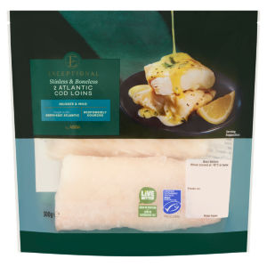 2 Skinless & Boneless Atlantic Cod Loins 300g