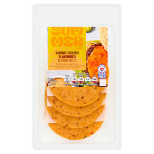 Summer Caramelised Onion & Mature Cheddar Burger Melts 100g