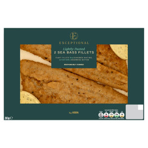 2 Lightly Dusted Sea Bass Fillets 265g