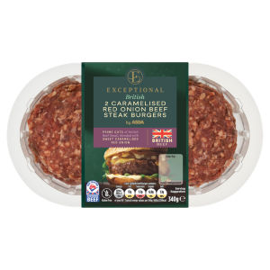 2 British Vintage Cheddar Beef Steak Burgers 340g