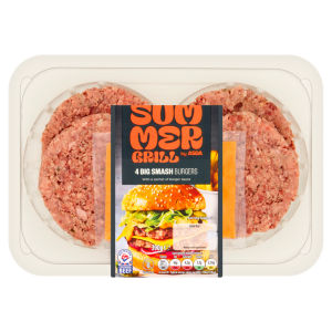 4 Big Smash Burgers 390g