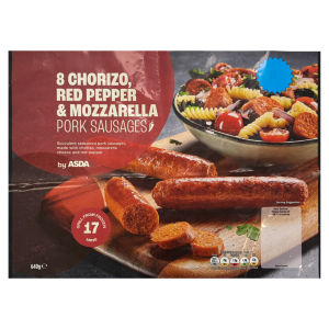 8 Chorizo, Red Pepper & Mozzarella Pork Sausages 640g