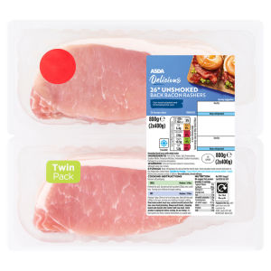 26 Unsmoked Back Bacon Rashers 800g (2x400g)