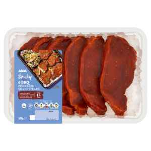 Smoky 6 BBQ Pork Loin Sizzle Steaks 600g