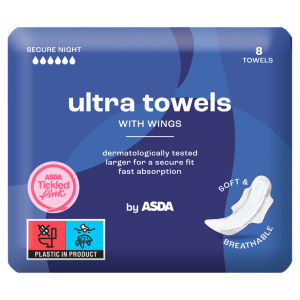 8 Secure Night Ultra Towels with Wings