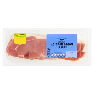 Delicious 10 Unsmoked Back Bacon Rashers 300g
