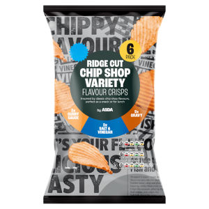 Ridge Cut Chip Shop Variety Flavour Crisps 6 x 30g (180g)
