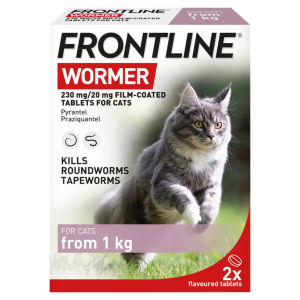 Wormer 2 230 mg/20 mg Film-Coated Flavoured Tablets for Cats