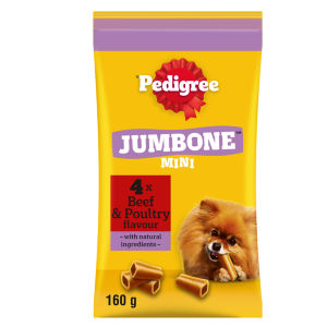 PEDIGREE JUMBONE Mini Small Dog Treats Beef and Poultry 4 Chews