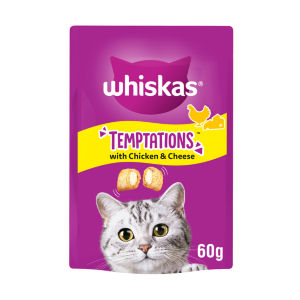 Whiskas Temptations Adult Cat Treat Biscuits with Chicken & Cheese