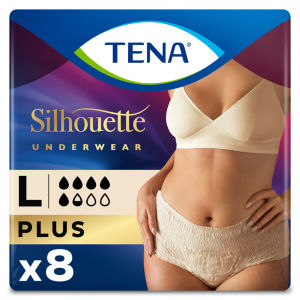 TENA Silhouette Incontinence Pants Cream Large 8 Pack