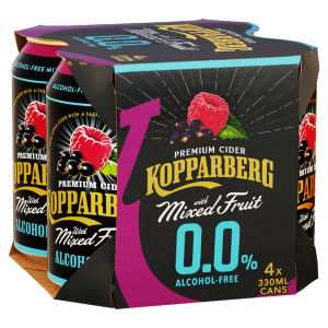 Kopparberg Alcohol-Free Premium Cider - Mixed Fruit 4 x 330ml