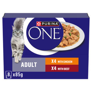 Mini Fillets Chicken and Beef Wet Cat Food 8x85g