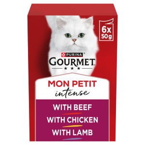 Mon Petit Meaty Variety Beef, Chicken, Lamb Wet Cat Food 6x50g