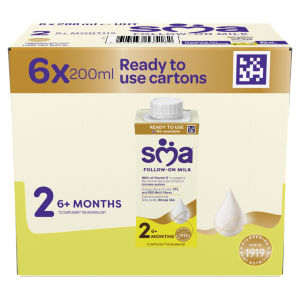 SMA Follow On Baby Milk Formula Liquid Ready to Feed 6+ months 6x200ml