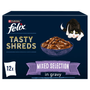 Tasty Shreds Mixed Selection in Gravy Wet Cat Food 12x80g