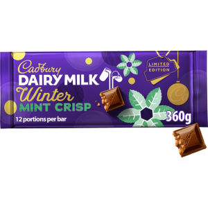 Dairy Milk Limited Edition Winter Mint Crisp Chocolate Bar 360 g