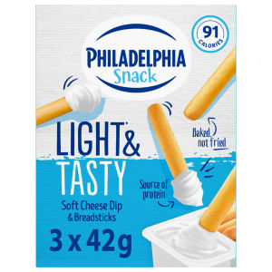 Philadelphia Light Low Fat Soft Cream Cheese Snacks 3 Pack 126G
