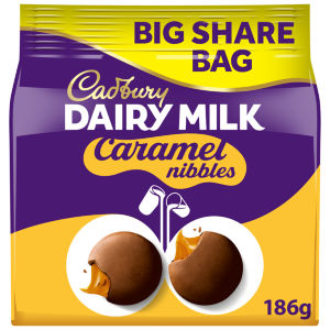 Cadbury Dairy Milk Caramel Nibbles Large Chocolate Sharing Bag 186g