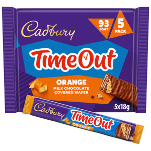 Timeout 5-pack Orange Chocolate WaferBiscuit Bars Multipack (5x 18g bars) 90 g