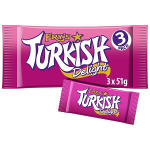 Fry's Turkish Delight Chocolate Bar 3 Pack Multipack 153g