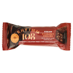 Rhythm 108 Swiss Vegan Hazelnut Praline Bar with Dark Chocolate