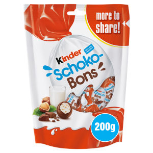 Kinder Schoko-Bons Milk Chocolate Bonbons filled with Milky Cream & Hazelnut Pieces 200g