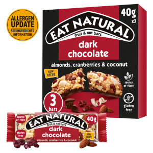 Eat Natural 3 x 40g Almonds, Cranberries & Coconut Dark Chocolate Cereal Bars