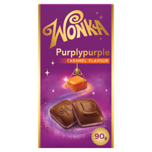 Wonka Purply Purple Milk Chocolate & Caramel Flavour Chocolate Bar 90g