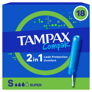 Tampax Compak Super Tampons With Applicator 18 Pack