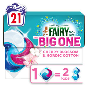 Fairy 21 Washes Non Bio the Big One Cherry Blossom & Nordic Cotton Pods