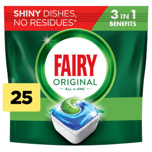 Original All In One Dishwasher Tablets, Regular, 25 Tablets