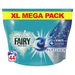 Fairy Non Bio Platinum Pods Laundry Detergent Washing Capsules Extra Stain Removal 44 Washes