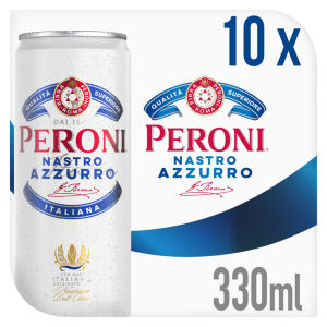Peroni Nastro Azzurro Beer Lager Can 10x330ml