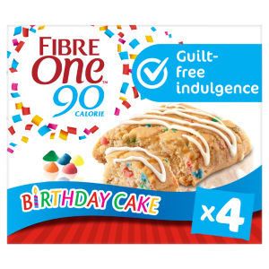 Fibre One 90 Calorie Birthday Cake Squares Snack Bars 4 x 24g