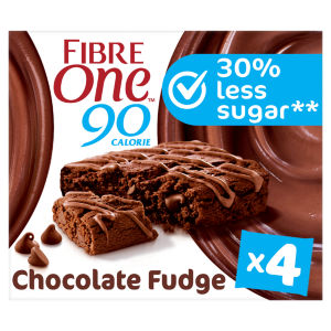 Fibre One 90 Calorie Chocolate Fudge Brownies Snack Bars 4 x 24g